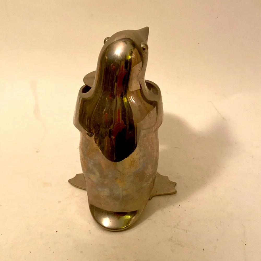 3 Restoration Hardware Heavy Silverplated PENGUIN Candleholders 5.5